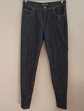Dark Blue Skinny Jeans with Contrast Stitching - Women